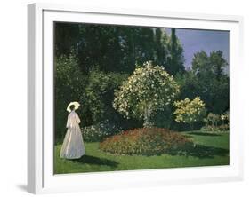 Woman in a Garden-Claude Monet-Framed Giclee Print