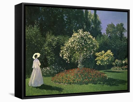 Woman in a Garden-Claude Monet-Framed Stretched Canvas