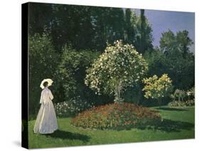 Woman in a Garden-Claude Monet-Stretched Canvas