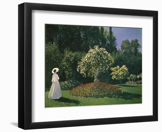 Woman in a Garden-Claude Monet-Framed Premium Giclee Print