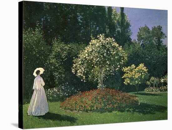 Woman in a Garden-Claude Monet-Stretched Canvas