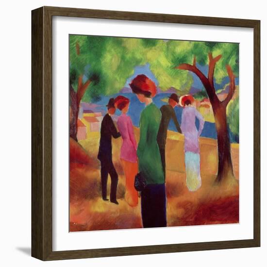 Woman in a Green Jacket, 1913-Auguste Macke-Framed Giclee Print