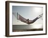 Woman in a Hammock on the Beach, Florida, United States of America, North America-Angelo Cavalli-Framed Photographic Print