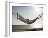 Woman in a Hammock on the Beach, Florida, United States of America, North America-Angelo Cavalli-Framed Photographic Print