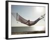 Woman in a Hammock on the Beach, Florida, United States of America, North America-Angelo Cavalli-Framed Photographic Print