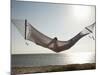 Woman in a Hammock on the Beach, Florida, United States of America, North America-Angelo Cavalli-Mounted Photographic Print