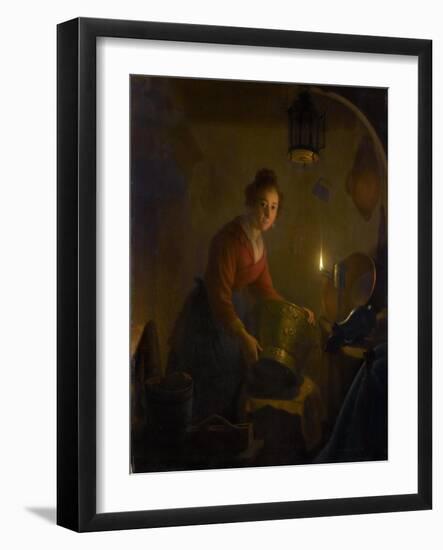 Woman in a Kitchen by Candlelight-Michiel Versteegh-Framed Giclee Print