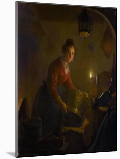 Woman in a Kitchen by Candlelight-Michiel Versteegh-Mounted Giclee Print