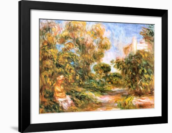 Woman in a Landscape-Pierre-Auguste Renoir-Framed Art Print