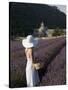 Woman in a Lavender Field, Senanque Abbey, Gordes, Provence, France, Europe-Angelo Cavalli-Stretched Canvas