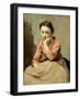 Woman in a Pink Blouse (Oil on Canvas)-Jean Baptiste Camille Corot-Framed Giclee Print