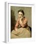 Woman in a Pink Blouse (Oil on Canvas)-Jean Baptiste Camille Corot-Framed Giclee Print