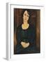 Woman in a Plaid Dress, 1916-Amedeo Modigliani-Framed Giclee Print