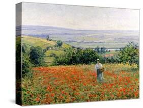 Woman in a Poppy Field-Leon Giran-max-Stretched Canvas