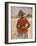 Woman in a Red Blouse, 1885-Emilio Boggio-Framed Giclee Print