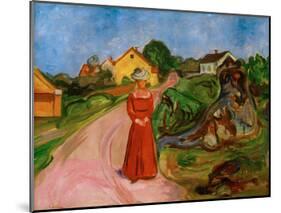 Woman in a Red Dress, 1904-Edvard Munch-Mounted Giclee Print