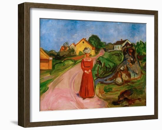 Woman in a Red Dress, 1904-Edvard Munch-Framed Giclee Print