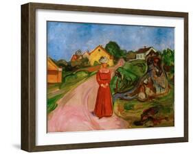 Woman in a Red Dress, 1904-Edvard Munch-Framed Giclee Print