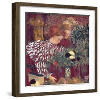 Woman in a Striped Dress by Edouard Vuillard-Edouard Vuillard-Framed Giclee Print