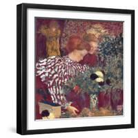 Woman in a Striped Dress by Edouard Vuillard-Edouard Vuillard-Framed Giclee Print