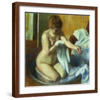 Woman In a Tub, Ca. 1883-Edgar Degas-Framed Giclee Print