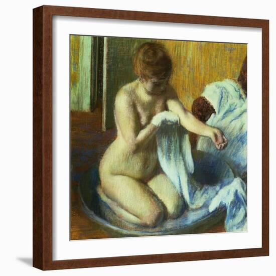 Woman In a Tub, Ca. 1883-Edgar Degas-Framed Giclee Print