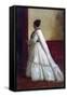 Woman in a White Dress-Eastman Johnson-Framed Stretched Canvas