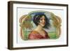 Woman in a Windy Meadow Cigar Inner Box Label-Lantern Press-Framed Art Print
