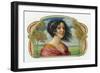 Woman in a Windy Meadow Cigar Inner Box Label-Lantern Press-Framed Art Print