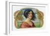 Woman in a Windy Meadow Cigar Inner Box Label-Lantern Press-Framed Art Print