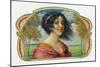 Woman in a Windy Meadow Cigar Inner Box Label-Lantern Press-Mounted Art Print