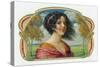 Woman in a Windy Meadow Cigar Inner Box Label-Lantern Press-Stretched Canvas