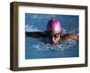 Woman in Action During a Butterfly Swimming Race-null-Framed Photographic Print