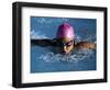 Woman in Action During a Butterfly Swimming Race-null-Framed Photographic Print