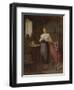 Woman in an Interior (Oil on Panel)-Eugene Carriere-Framed Giclee Print