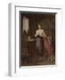 Woman in an Interior (Oil on Panel)-Eugene Carriere-Framed Giclee Print