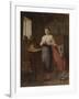 Woman in an Interior (Oil on Panel)-Eugene Carriere-Framed Giclee Print