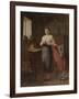 Woman in an Interior (Oil on Panel)-Eugene Carriere-Framed Giclee Print