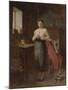 Woman in an Interior (Oil on Panel)-Eugene Carriere-Mounted Giclee Print