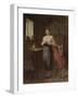 Woman in an Interior (Oil on Panel)-Eugene Carriere-Framed Giclee Print