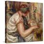 Woman in Arabic Dress Reading; Femme En Blouse Arabe Lisant, 1919-Pierre-Auguste Renoir-Stretched Canvas