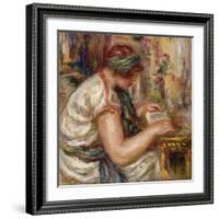 Woman in Arabic Dress Reading; Femme En Blouse Arabe Lisant, 1919-Pierre-Auguste Renoir-Framed Giclee Print