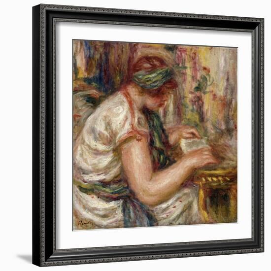 Woman in Arabic Dress Reading; Femme En Blouse Arabe Lisant, 1919-Pierre-Auguste Renoir-Framed Giclee Print