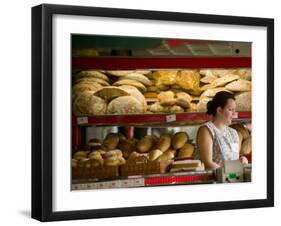 Woman in Bakery, Trogir, Croatia-Russell Young-Framed Photographic Print