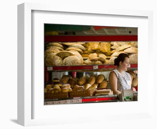 Woman in Bakery, Trogir, Croatia-Russell Young-Framed Photographic Print