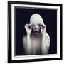 Woman in Bandage over Black Background-viczast-Framed Photographic Print