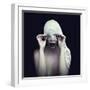 Woman in Bandage over Black Background-viczast-Framed Photographic Print