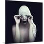 Woman in Bandage over Black Background-viczast-Mounted Photographic Print
