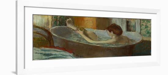 Woman in bath, sponging her leg, Pastel, 1883-84-Edgar Degas-Framed Giclee Print