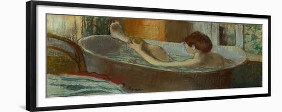 Woman in bath, sponging her leg, Pastel, 1883-84-Edgar Degas-Framed Giclee Print